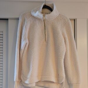 Calvin Klein Cream Fleece Quarter-Zip Sweater